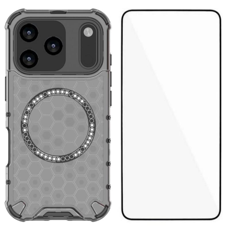 For iPhone 17 Pro Max Case Compatible with MagSafe WANLONFENG FC Series TPU+PC Phone Cover with Tempered Glass