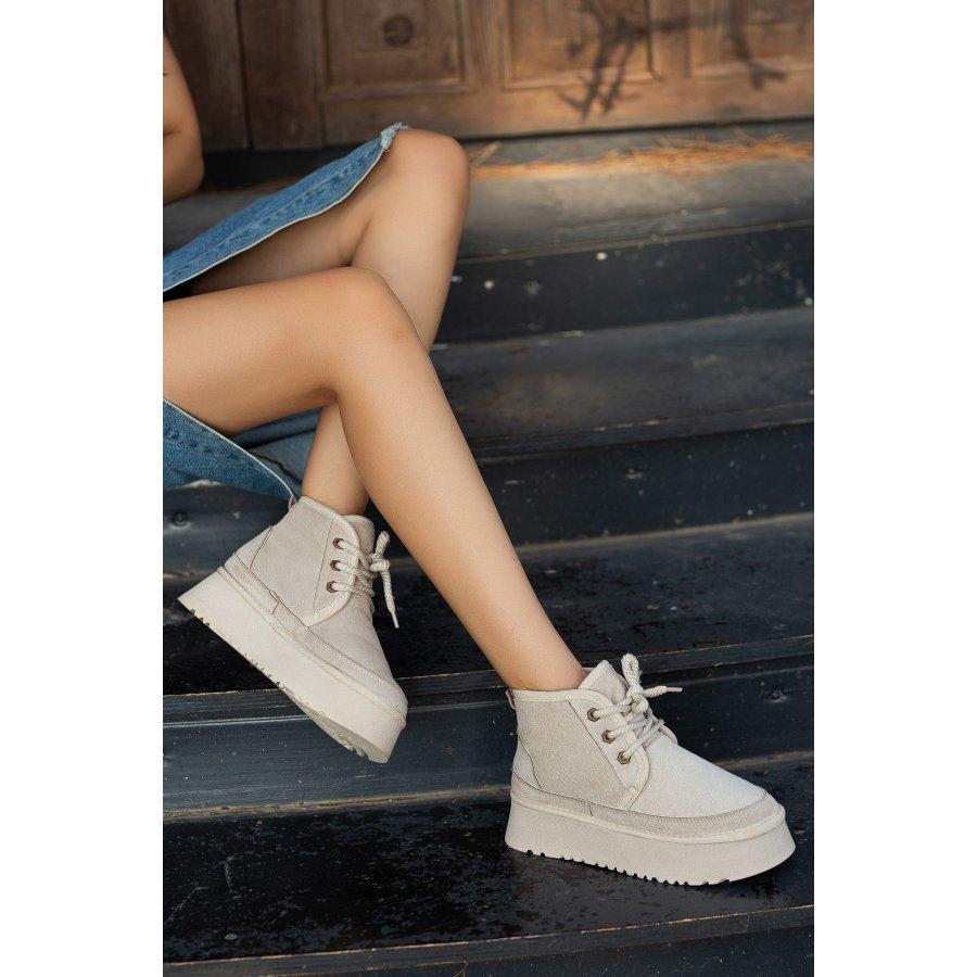 Женские повседневные ботинки на толстой подошве с меховой подкладкой