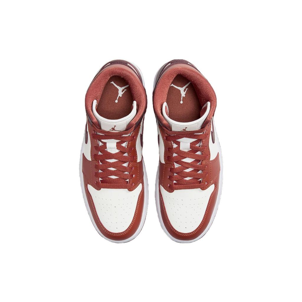 Air Jordan 1 Mid Dusty Peach Женские кроссовки Оранжевый Night-Maroon Sail BQ6472-200