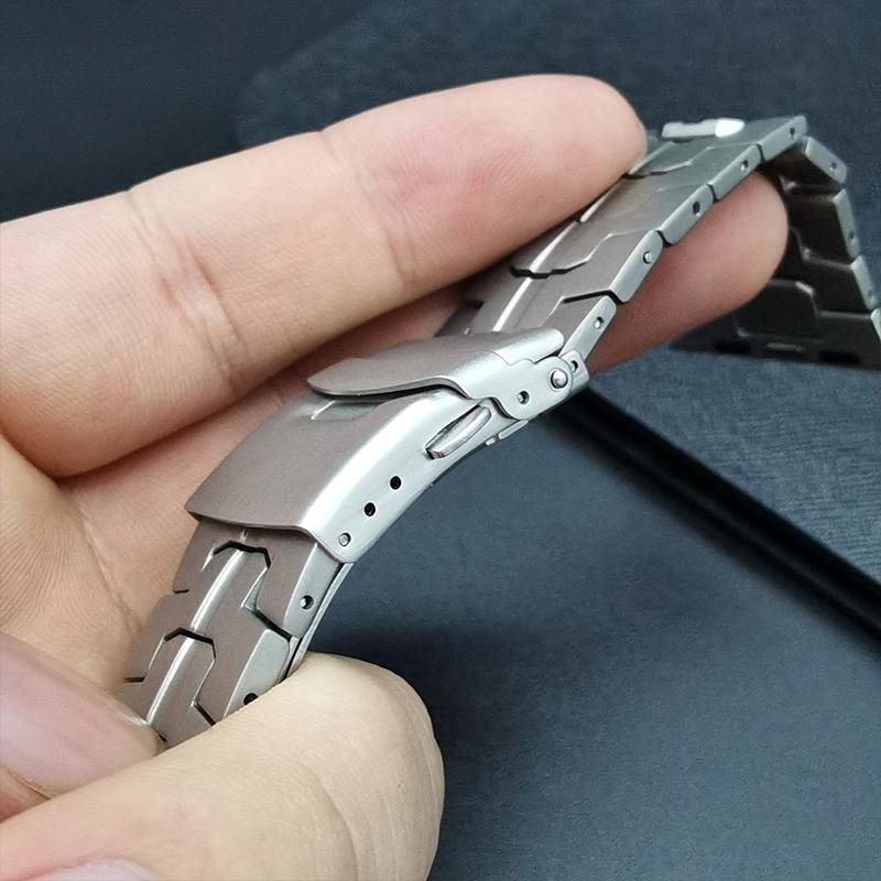 Роскошный титановый ремешок для Apple Watch Ultra 2 49 мм 45 мм 41 мм 44 мм 40 мм 38 мм мужской деловой ремешок для iWatch Series 9 8 7 6 SE 5 4 42 мм браслет