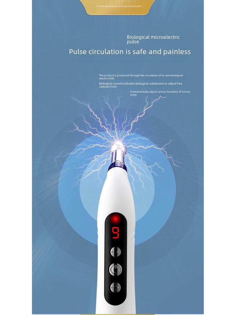 Перезаряжаемая ручка Meridian: Электронный акупунктурный массажер с интеллектуальным поиском точек акупунктуры и импульсной терапией.