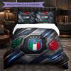 Italy Football Pattern 3 Pieces Bedding Set Soft Microfiber Duvet Cover with Pillow Cases for Bedroom