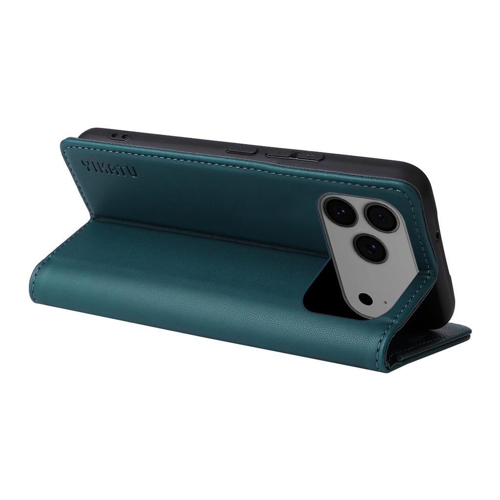 For iPhone 17 Pro Max Phone Cases YIKATU Magnetic Closure PU Leather Mobile Cover