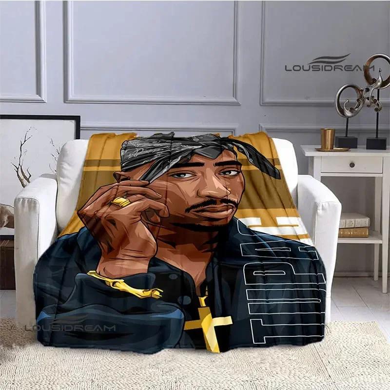 2Pac Хип-Хоп Певец Ретро Печать Одеяла Модные Постельные Одеяла Теплое Красивое Одеяло Подарок на День Рождения