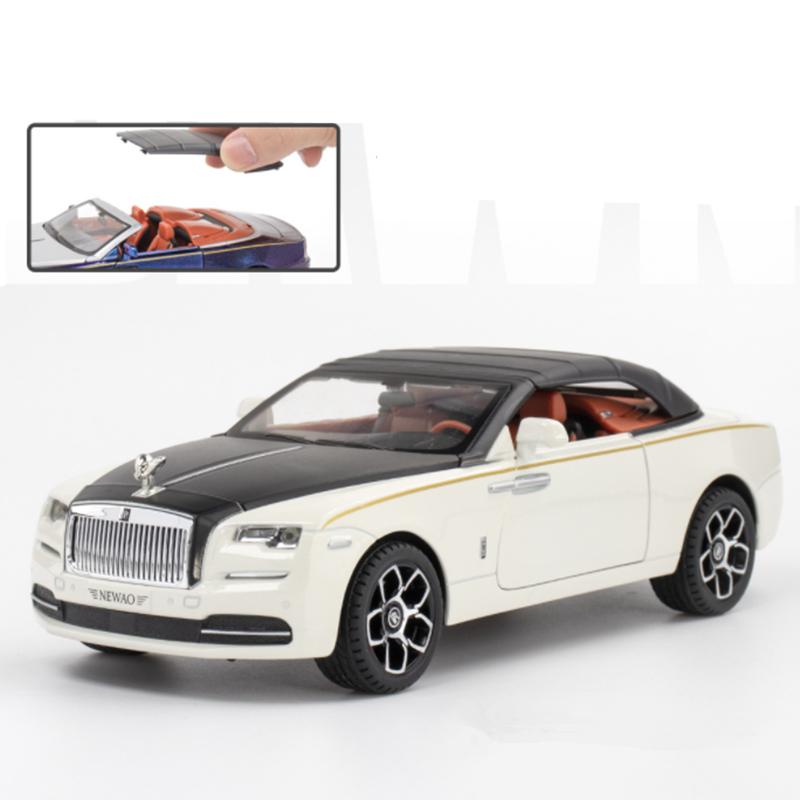 Новый 1:24 Rolls Royces Dawn Alloy Luxy Car Model Diecasts Metal Toy Vehicles Car Model Simulation Sound and Light Детские игрушки Подарок
