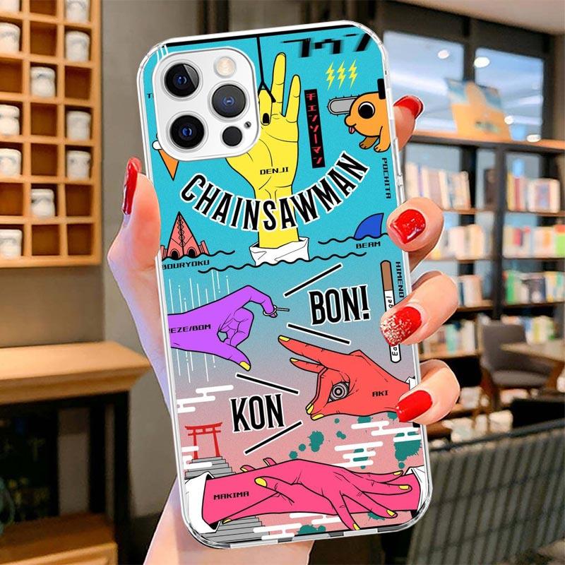 Чехол для телефона Chainsaw Makima Power Cover Для iPhone 16 17 Air 15 14 Pro Max 16E Чехол для телефона 13 Mini 12 11 7 SE 8 Печатный узор Подходит