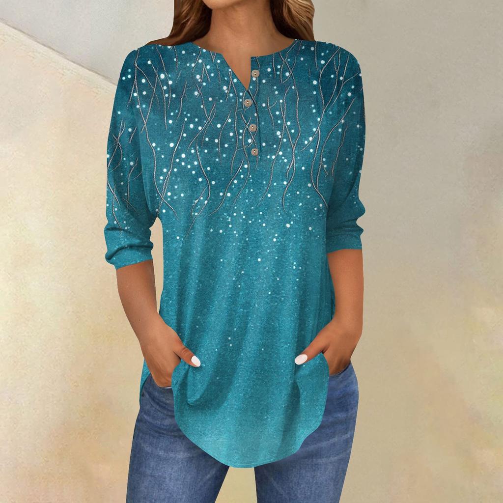 Женские повседневные рубашки с рукавом 3/4, модные туники с принтом Святого Патрика и карманами