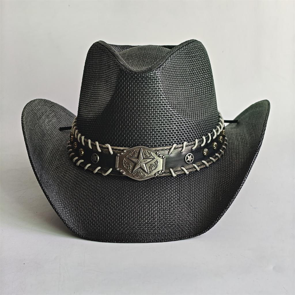 Blue Gradient Straw Cowboy Hat For Women And Men – Western Sun Hat For Country Concert Rodeo And Cowgirl Outfits