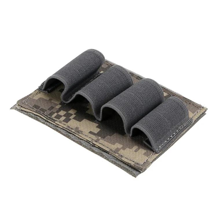 Tactical 12/20Ga 4 Round Ammo Carrier Holder Shotgun Shell Molle Nylon Magazine Pouch Panel Flashlight Pen Organizer