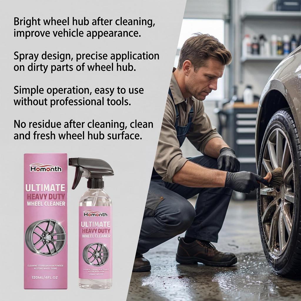 HOMONTH Wheel Cleaner: Effortless Stain Removal for All Wheel Types