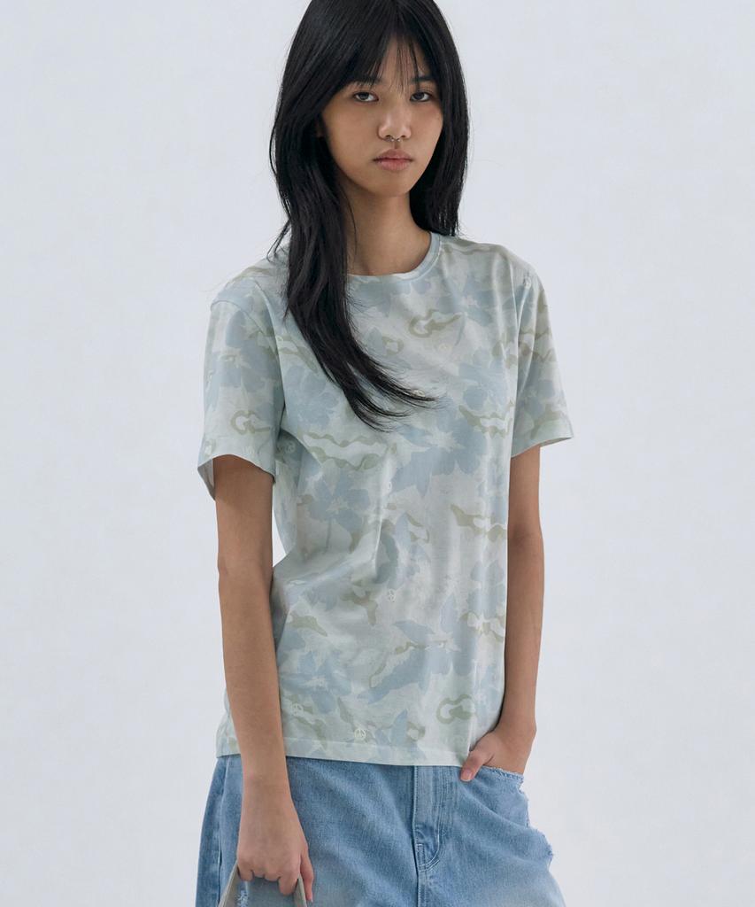 WELLBEING EXPRESS Flower Camouflage Half Sleeve Khaki