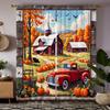 2 шт. HD Harvest Festival Mountain Hut Pumpkin bus декоративная занавеска Желтая завязка цифровая печать занавеска стиль украшения дома
