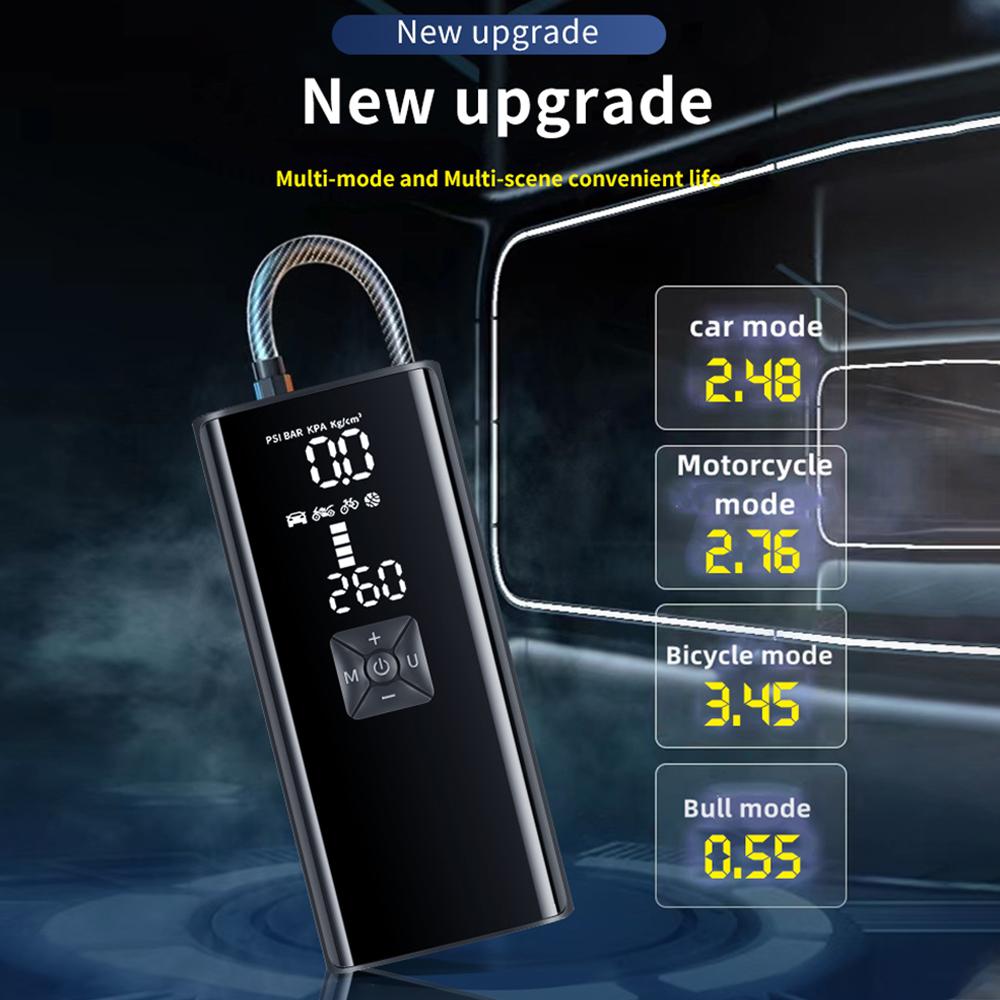 Испытание давления в шинах со светодиодным фонариком 4000 мАч автомобильный воздушный компрессор цифровой для мотоцикла велосипеда мяч шин воздушный насос портативный насос 150PSI