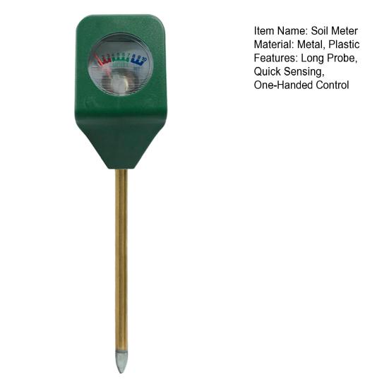 Soil Meter Long Probe Clear Scale No Battery Required Quick Sensing One-Handed Control Dry/Moist/Wet Parts Soil Water Tester Home