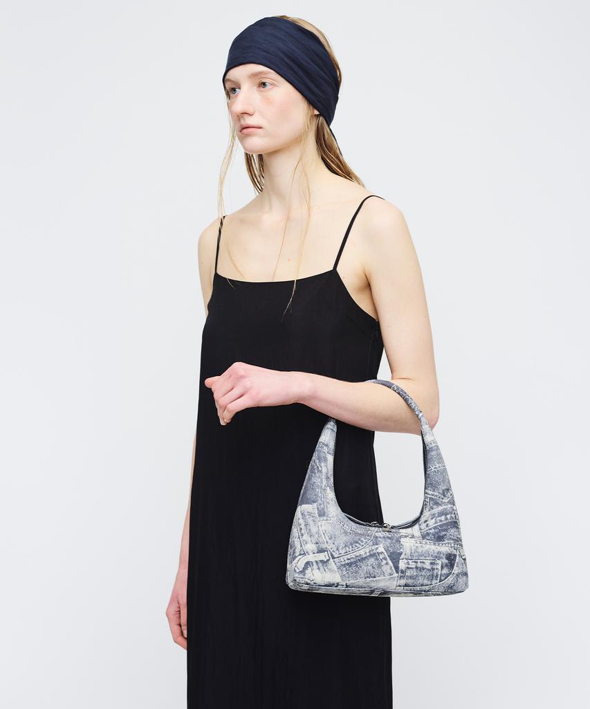 Margesherwood Hobo Shoulder_Light Gray Printed Suede
