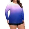 Women's Printed Large Size Long Sleeve Swimsuit Sun  Jacket Quick Dry Hiking Top