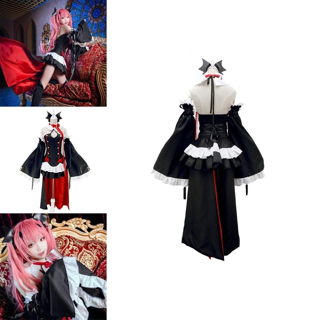 Элегантный костюм для косплея вампира Крул Тепеш из аниме «Последний Серафим» черного цвета