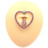 Rhinestones Stainless Steel Hollow Belly Piercing Love Navel Ring Belly Button Ring Body Jewelry