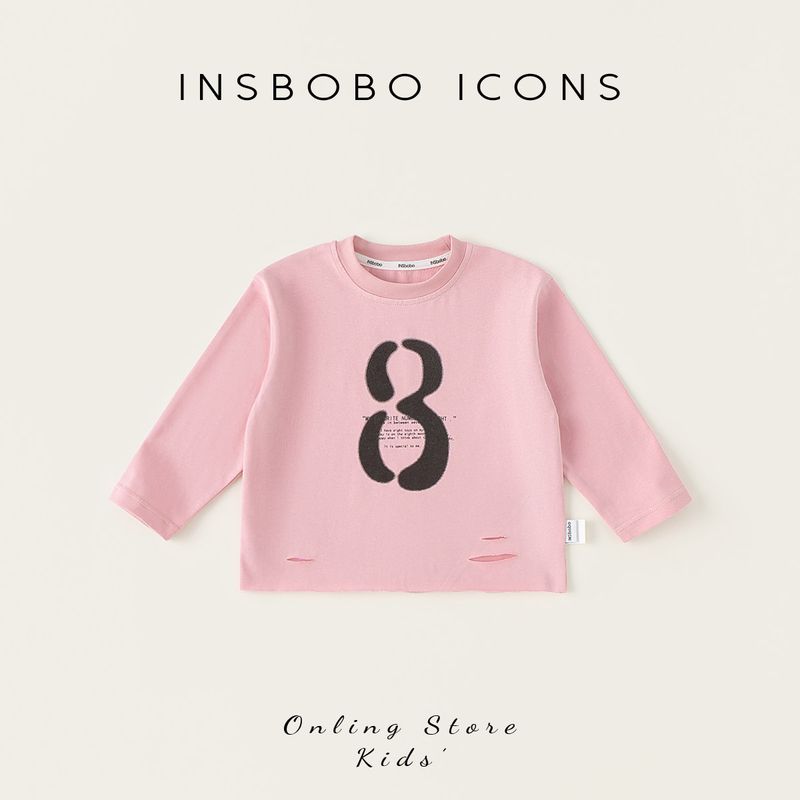 Insbobo Children's Base Layer Shirt, Girls' Top, Casual Autumn Clothing, Boys' T-Shirt, New Spring and Autumn Baby Clothing, Long-Sleeved