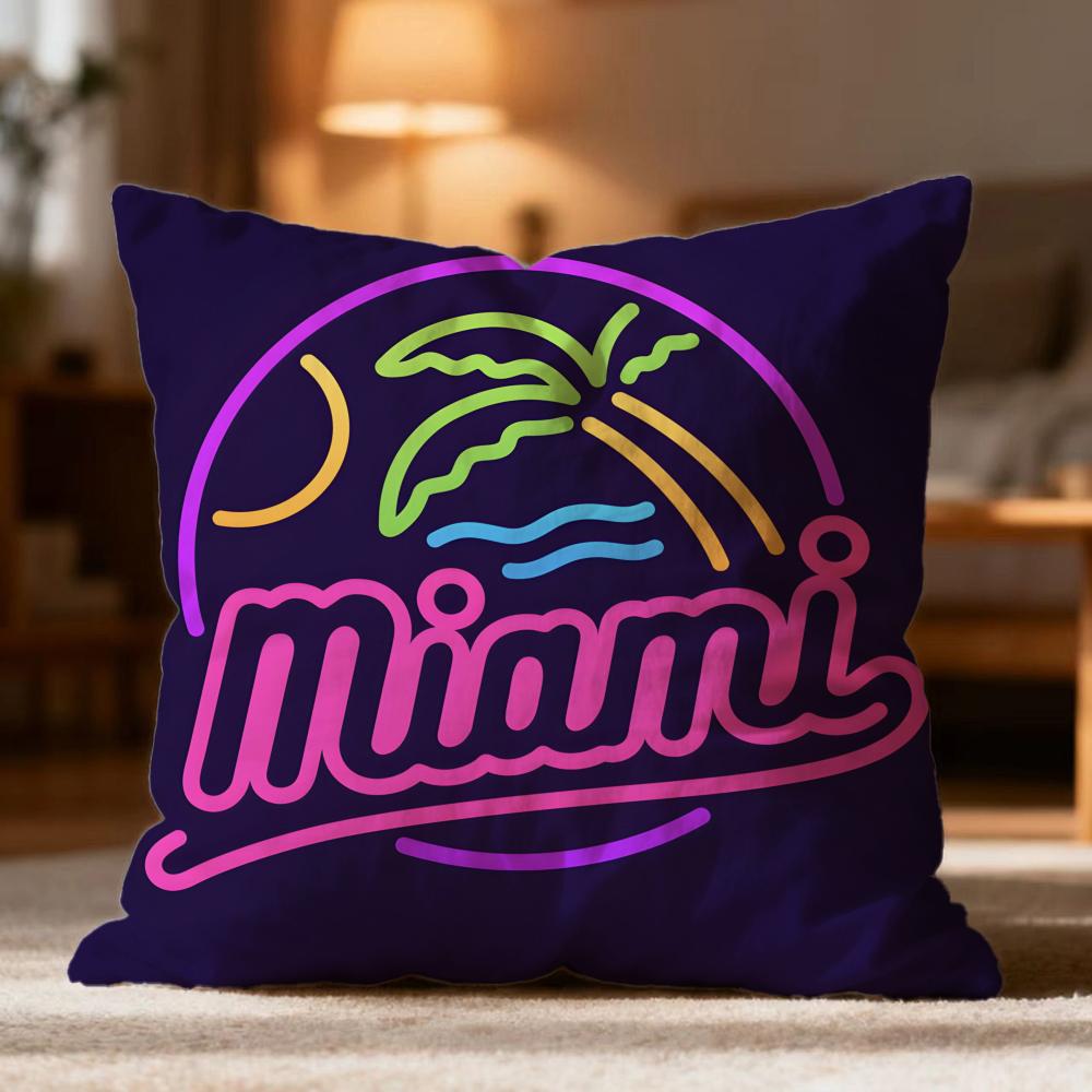 Hot MMiami Viceer Cushion Cover Soft Washable Pillow Case Multi-Scene for Couch Bed Travel Office Use