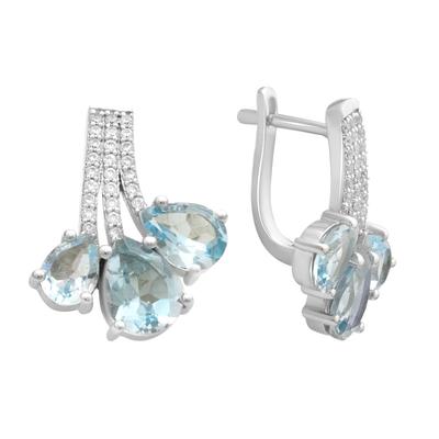 Серебряные серьги с натуральным топазом 8.333ct (2179733)
