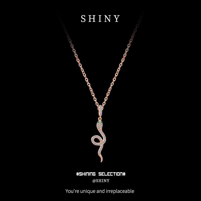 Ожерелье-змейка из стерлингового серебра 925 пробы в корейском стиле, легкая роскошь для женщин