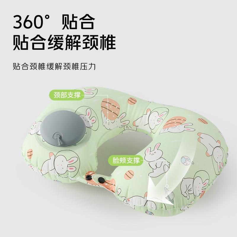 Travel portable neck pillow press inflatable pillow travel three treasures can store airplane pillows