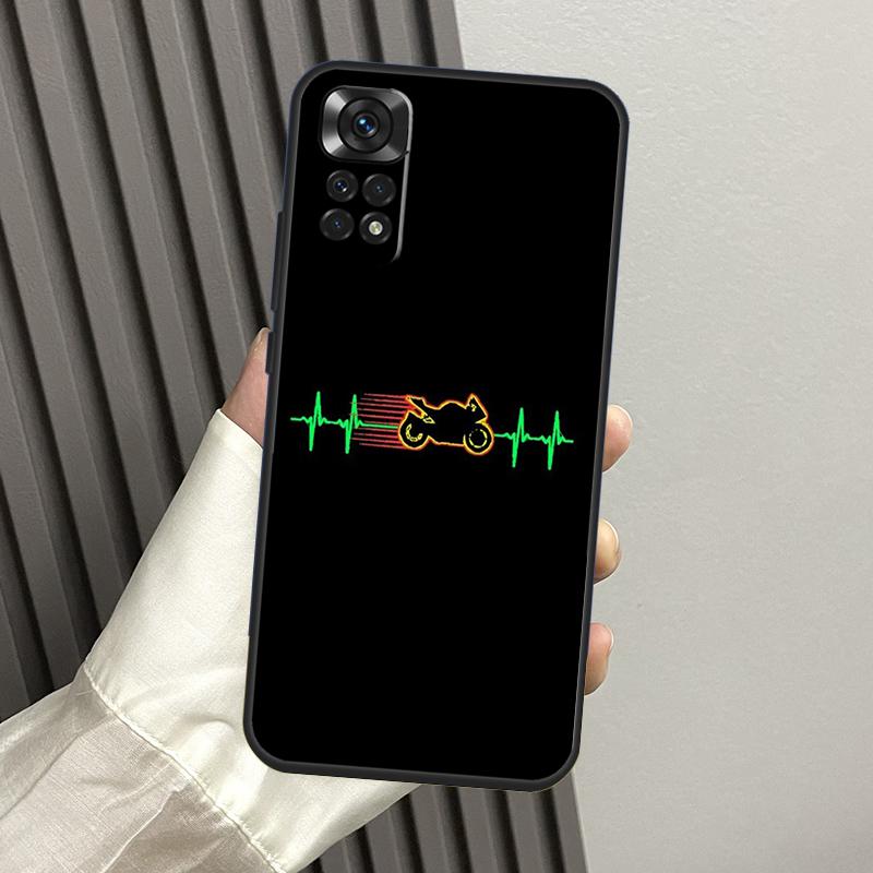 Чехол 'Сердцебиение мотоциклиста' для Xiaomi Redmi Note 13 14 Pro 12 11 10 15 Pro Plus Redmi 14C 13C 15C 10C 12C 15 Funda
