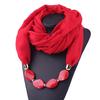Women Cotton Linen Necklace Pendant Scarf Ethnic Style Soft Necklace Scarf Fashion Designer Scarf Ethnic Jewelry Necklace Scarf