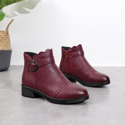 Мода НОВЫЕ модные мягкие кожаные женские ботильоны на высоком каблуке с застежкой-молнией теплые меховые зимние ботинки для женщин больших размеров 2024