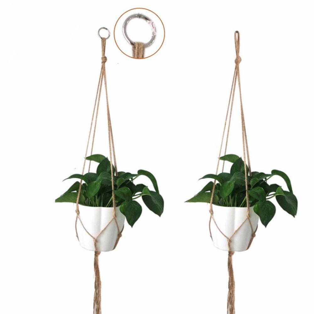 Vintage Lifting Decoration Basket Rope Plant Hanger Home Garden Flowerpot Holder