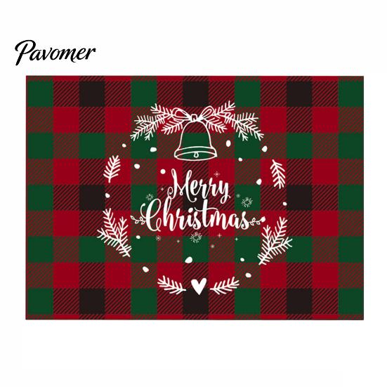 Rustic Linen Table Mats Christmas Placemats, Faux Heat-Resistant with Imitation Settings Santa Letter Print, Holiday Decoration for Party Non