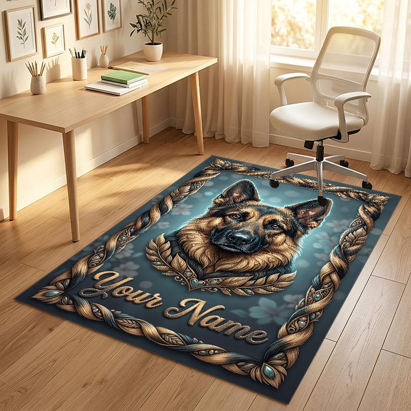 Decorative Artwork Theme Crystal Velvet Rug Personalized Custom Name Text Soft Floor Mat Home Decor