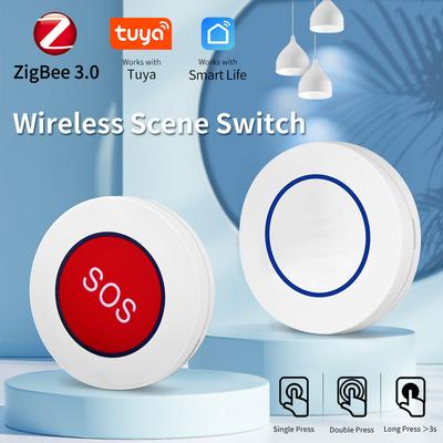 Tuya Smart ZigBee Кнопка SOS Датчик Сигнализации WiFi Пейджер для Пожилых Опекунов Кнопка Вызова SOS Система Медицинского Оповещения Tuya Smart Via Remote