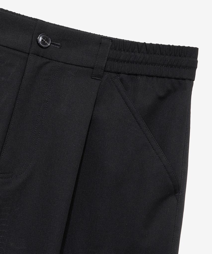 Mind Bridge [Air Cool] Mesh Semi-Wide Cargo Full Elastic Waist Black Half Pants