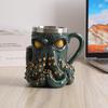 3D Кружка для пива «Дьявольский осьминог» с ручкой-щупальцем, готическая, Ктулху, пиратская, для напитков, ночная, средневековая фэнтези, подарок