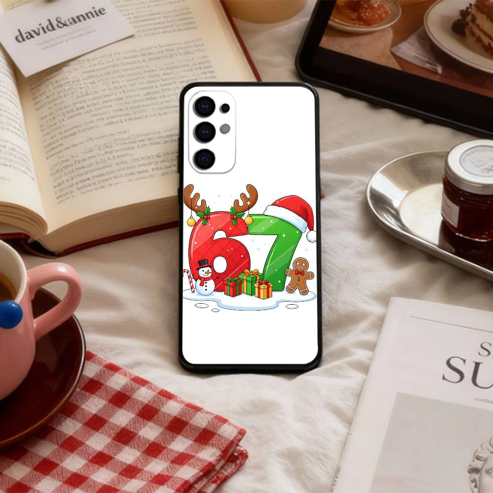 67 S-Six S-Seven Мем A-Эстетика Чехол для телефона для Samsung S 25,24,23,22,30,21,10,9,Ultra,Plus,Lite,FE,4,5 G Мягкий черный чехол