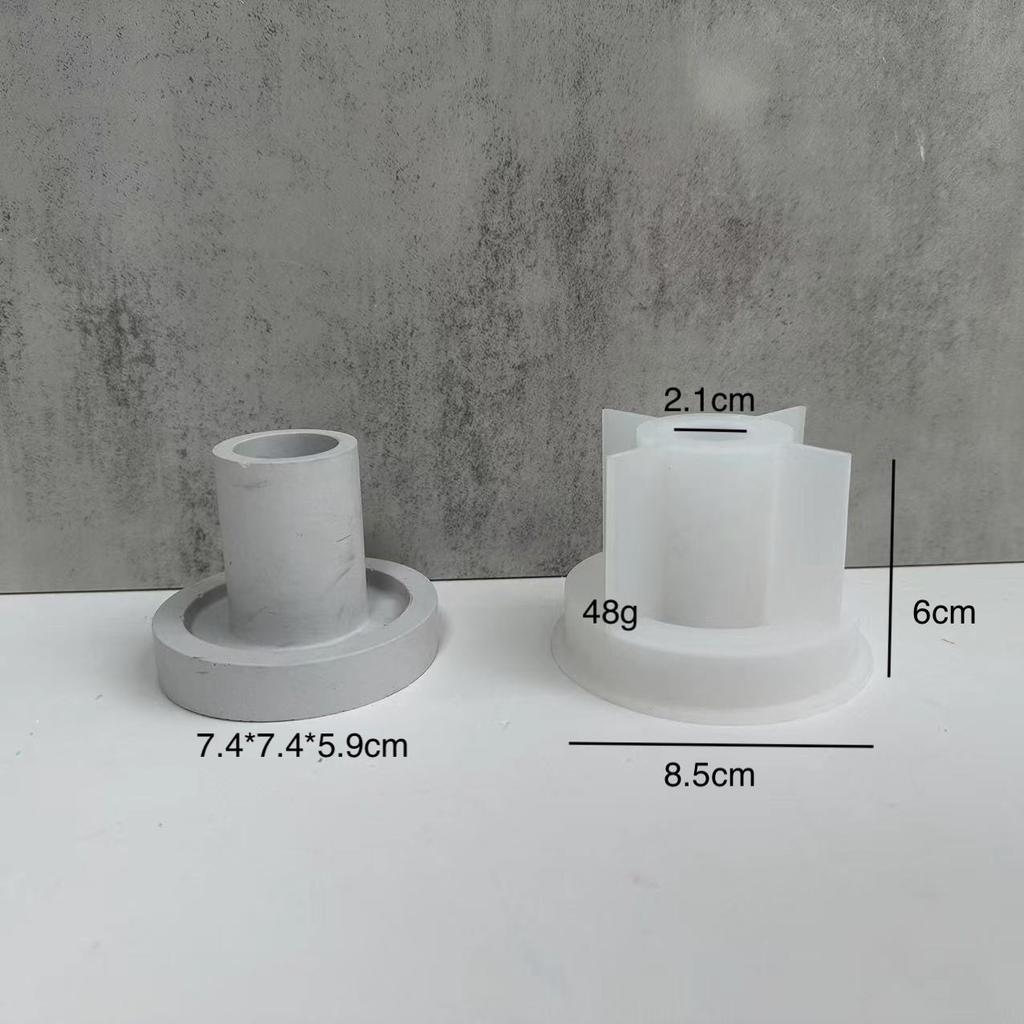 Cement Round Candlesticks Silicone Molds DIY Concrete Plaster Nordic Candle Holder Pottery Mould Home Decor Handicrafts Gift