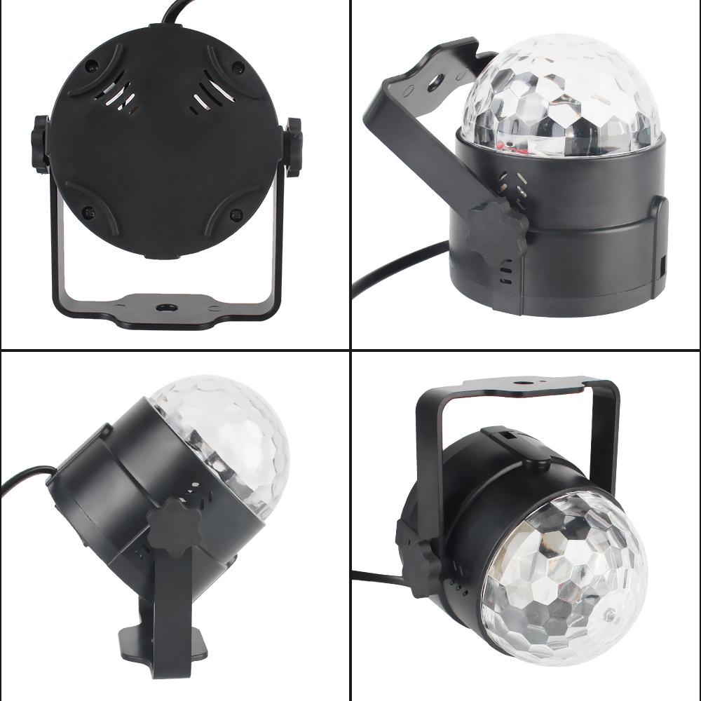 Лазерная лампа RGB для проектора, красочный светодиодный сценический свет, волшебный шар, активируемый звуком, вращающийся, 85-265 В, 3 Вт, свет для вечеринок DJ для дома, КТВ-бара, Рождества