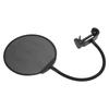 Microphone AntiSpray Filter Mesh Clip Flexible Neck Microphone Wind Screen Black(Black )