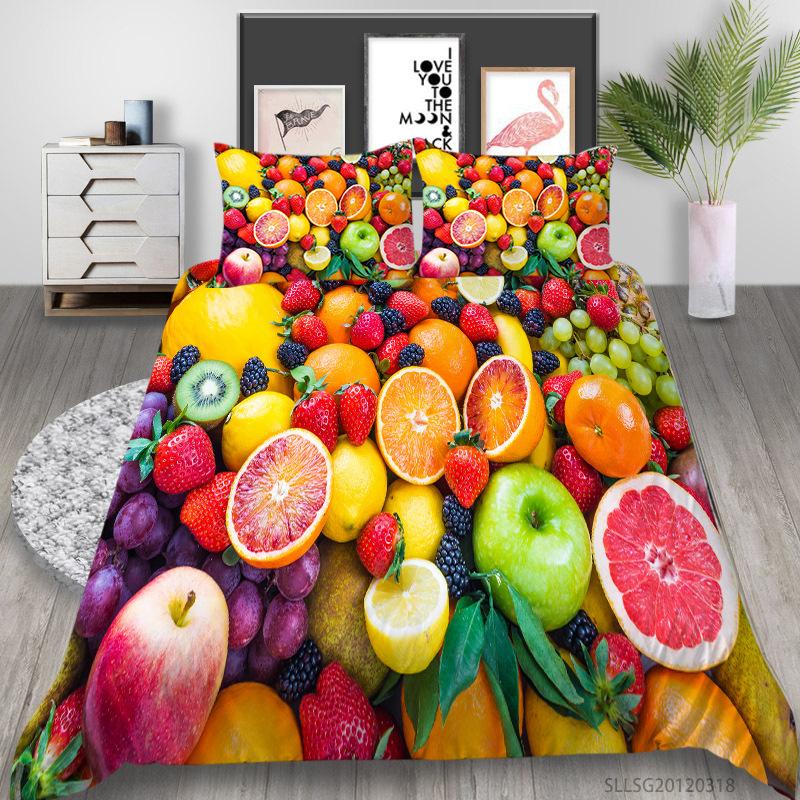 Quilt Cover Pillowcase Two Or Three Piece Fruit Digital Printing Polyester