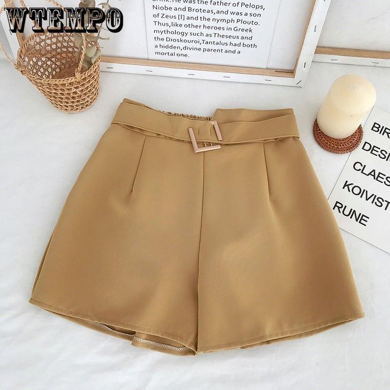 WTEMPO Summer Women's Chiffon Shorts Fashion High Waist Loose Shorts Wide Leg Shorts Casual Shorts Suit Shorts
