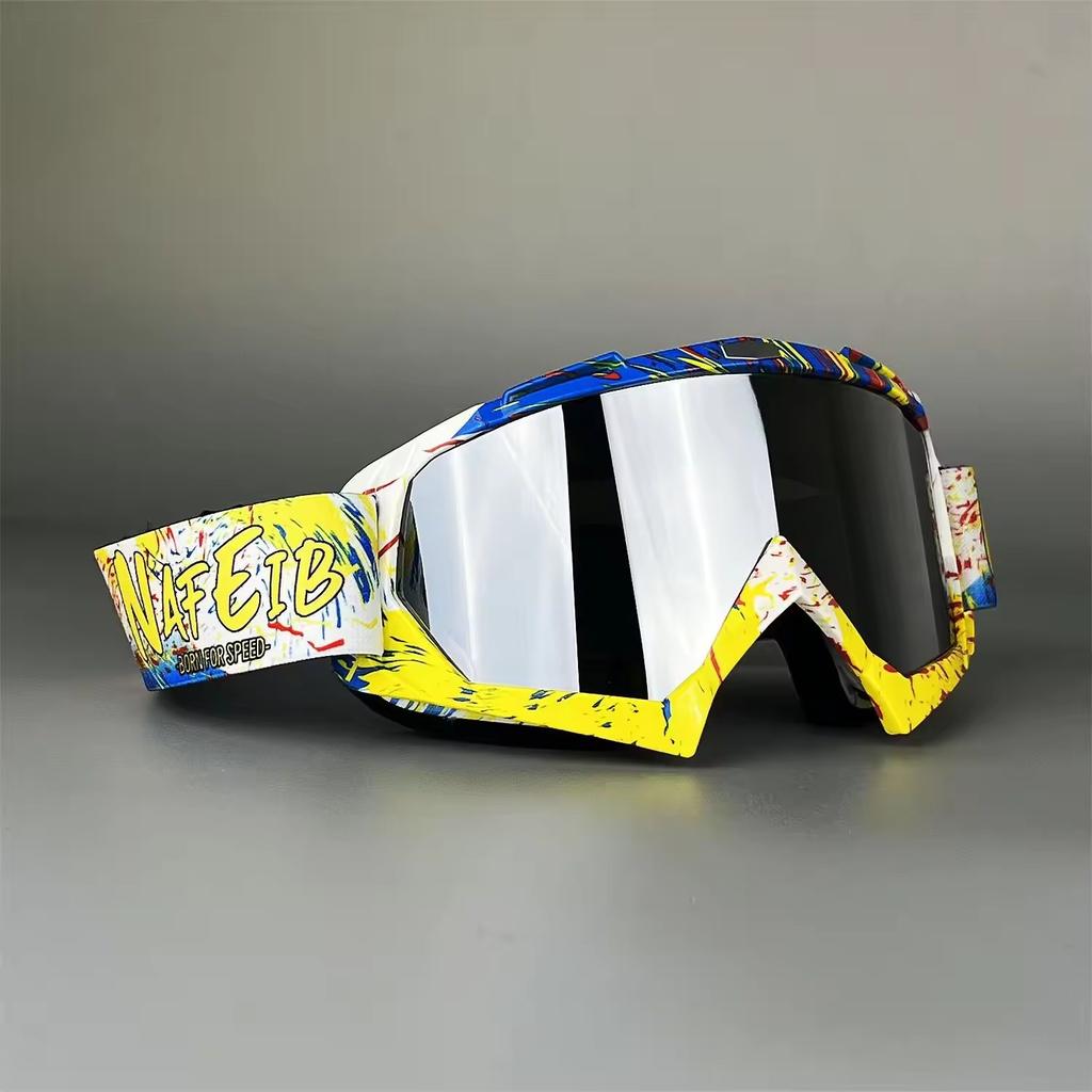 2026 Vibrant Frame Design Motocross Goggles UV400 Lens Lightweight Durable Adjustable Strap Outdoor Sports Riding Goggles