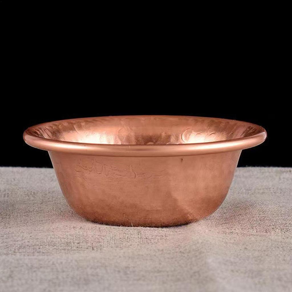 Copper Pet Bowl 11cm Hammered Copper Dog Water Bowl, Stackable No-Coating Wide Metal Pet Food Bowl For Home Kitchen Garden Patio