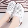 Ladies  Clogs Platform Loafers Casual Elegant Cow Leather Slippers Women White Thick Sole Shake Shoe