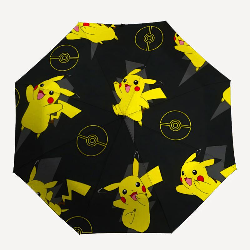 1PC, Poké Ball Pattern Auto Folding Personality Umbrella, Portable Collapsible Design, Casual Outdoor Accessory, Christmas Birthday Festival Gift yy25