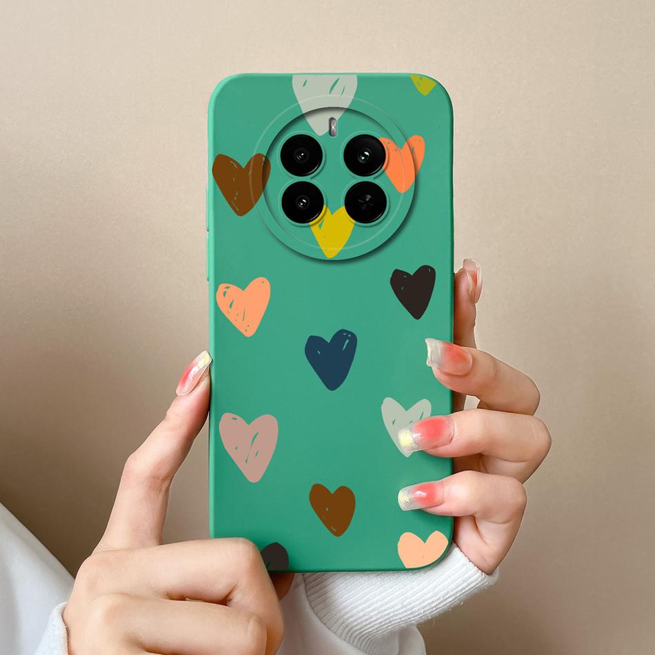 Чехол в форме сердца для Realme 12 Pro Plus 12 Lite Задняя крышка для Realme12 4G Чехол из жидкого силикона Защита камеры Корпус телефона