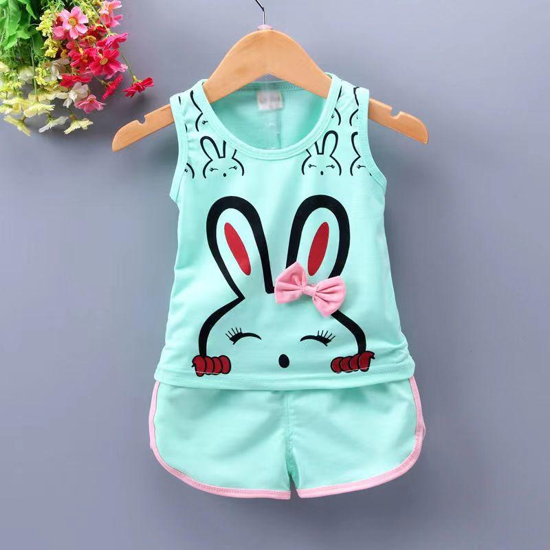 Летние короткие штаны для девочек 0-4 лет, комплект одежды из 2 предметов, хлопковый костюм