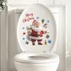 Cartoon Santa Claus and Christmas Element Bathroom Toilet Decorative Wall Stickers