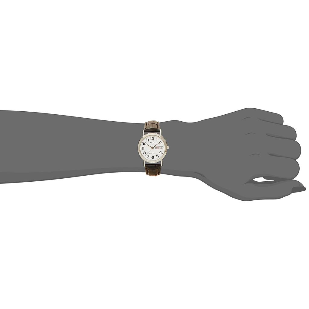 [Citizen Q&Q] A203-304 Женские аналоговые часы, День недели/Дата, Водонепроницаемые, Белый циферблат, Ремешок из искусственной кожи